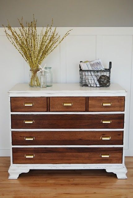 wood and white dresser from pinterest on Shalavee.com
