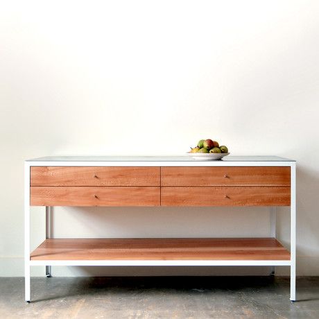 wood and white modern piece on Shalavee.com