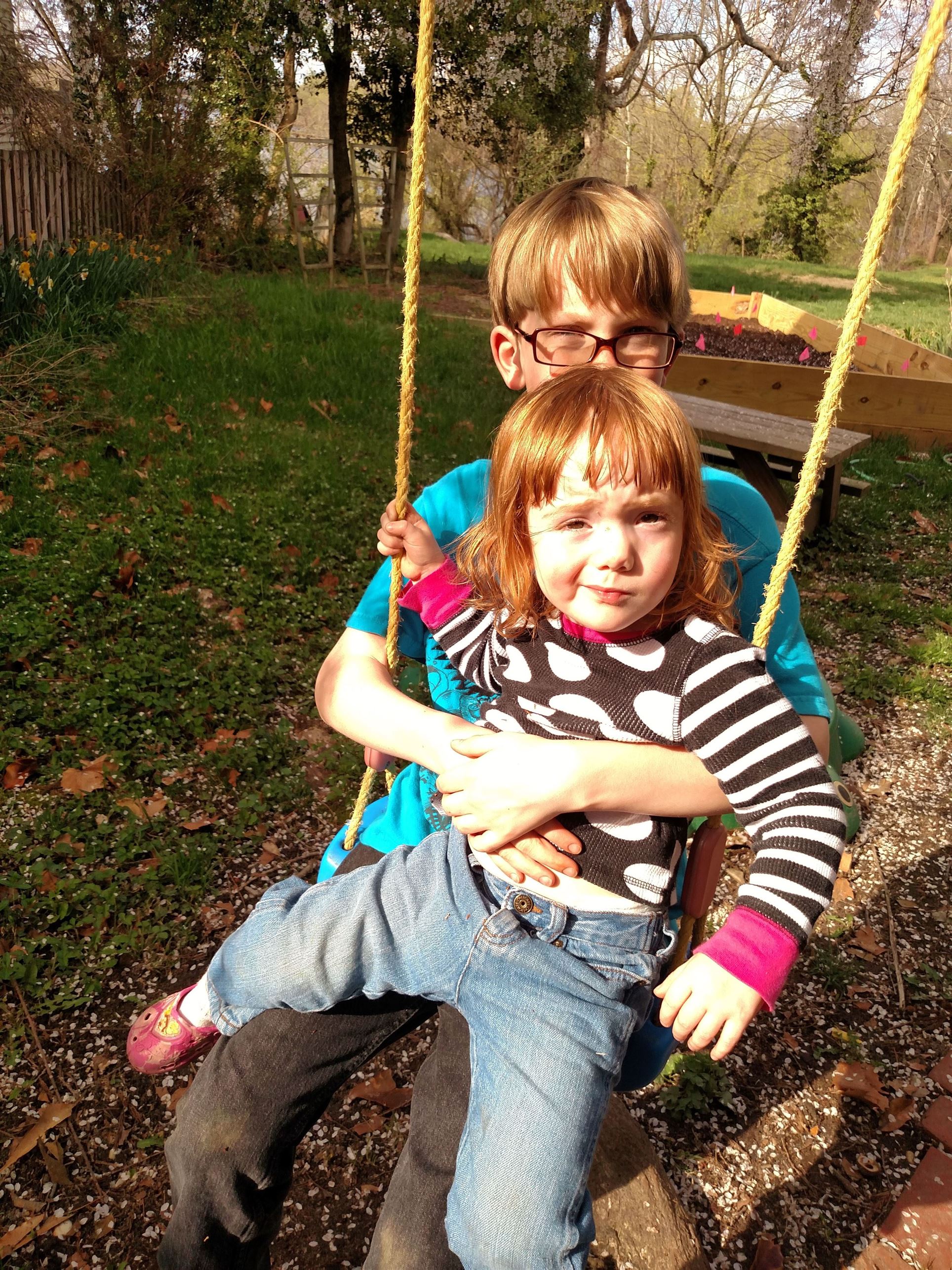 Eamon and Fiona on the swing on Shalavee.com