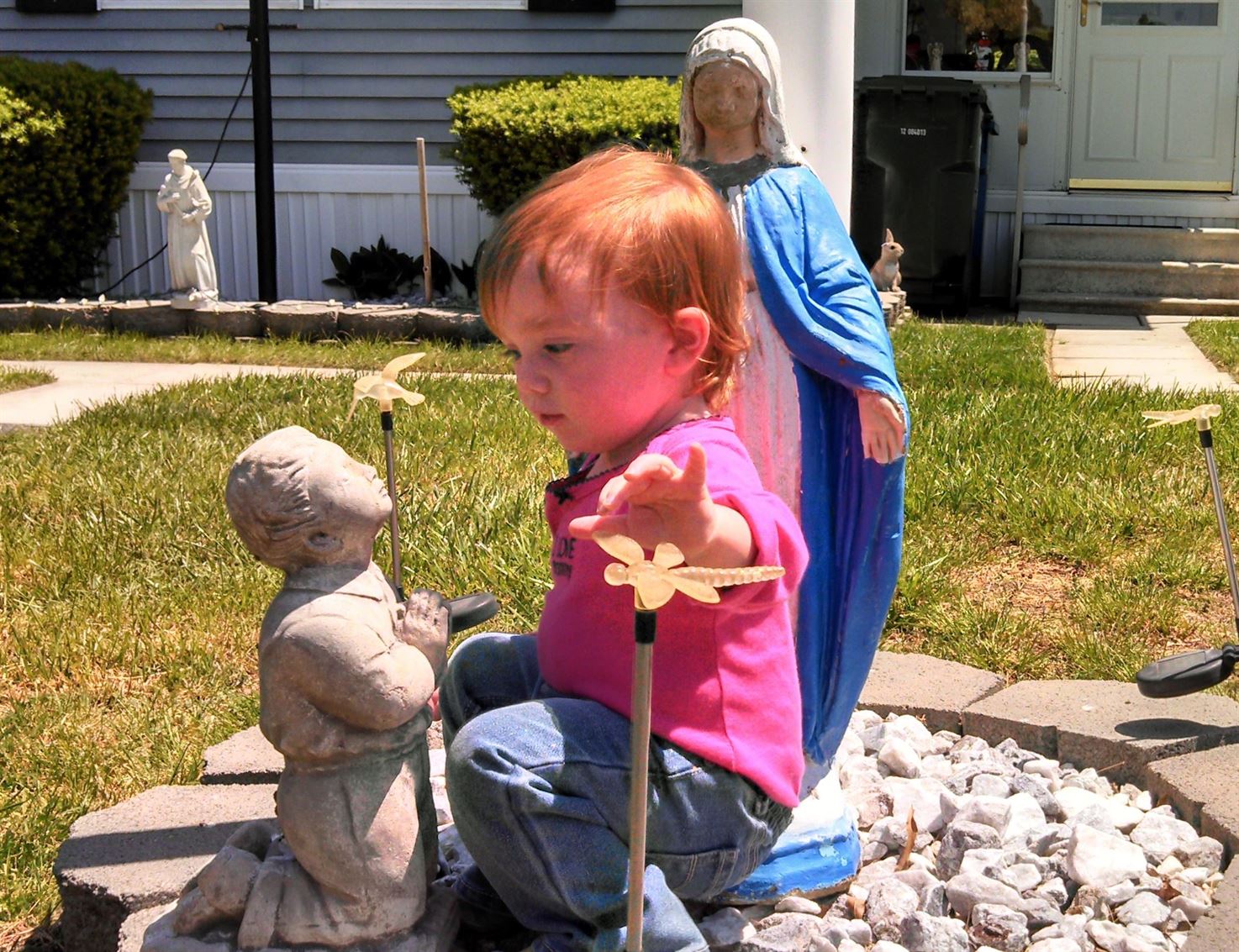Fiona and Grammy's garden statues on shalavee-staging-1.local
