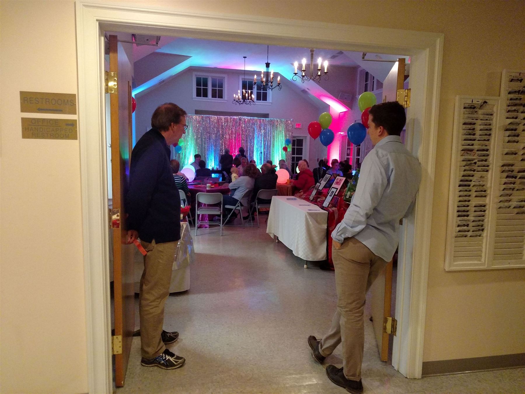 The MC and his Dad at the end of the trivia fundraiser on Shalavee.com