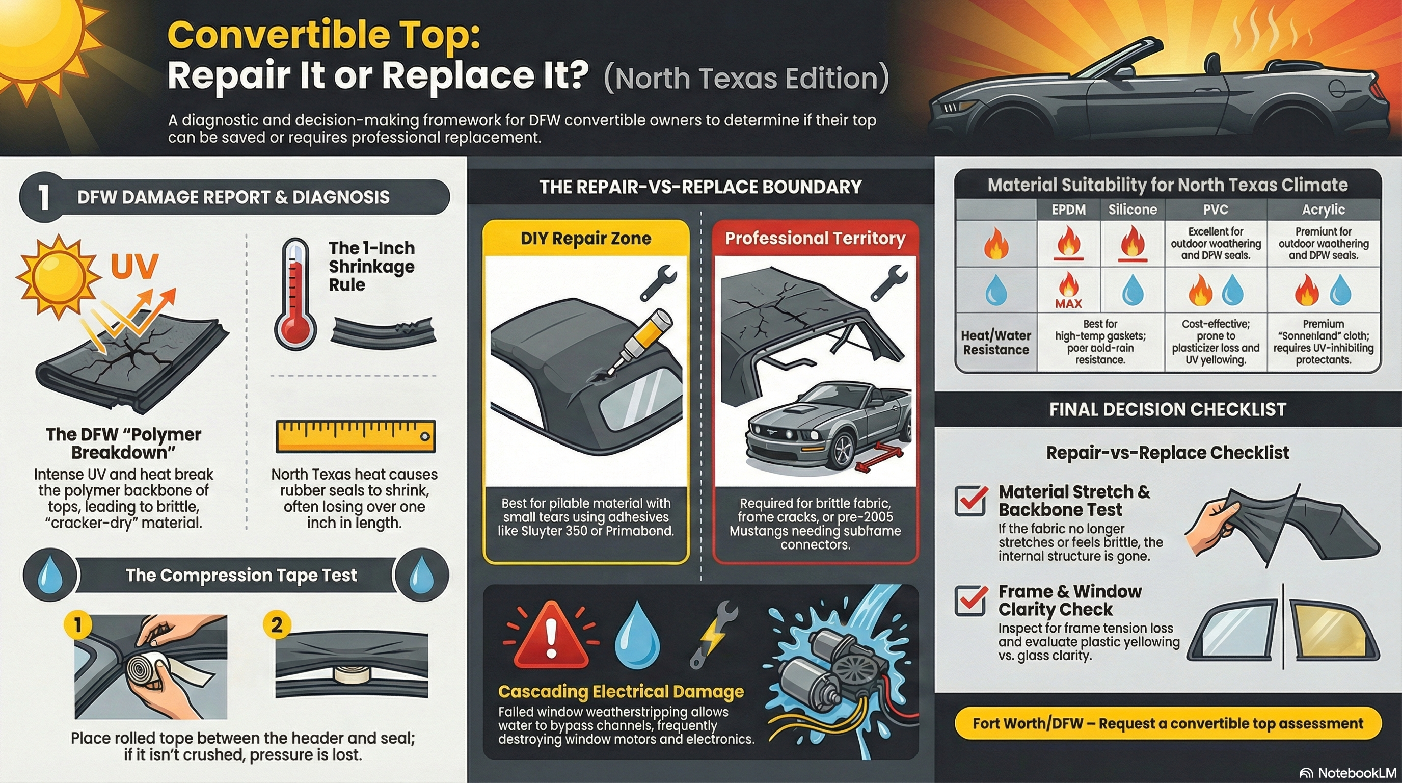 convertible top repair or replace