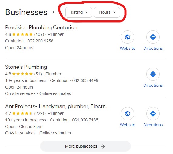 Google Business Profile Rating Filters