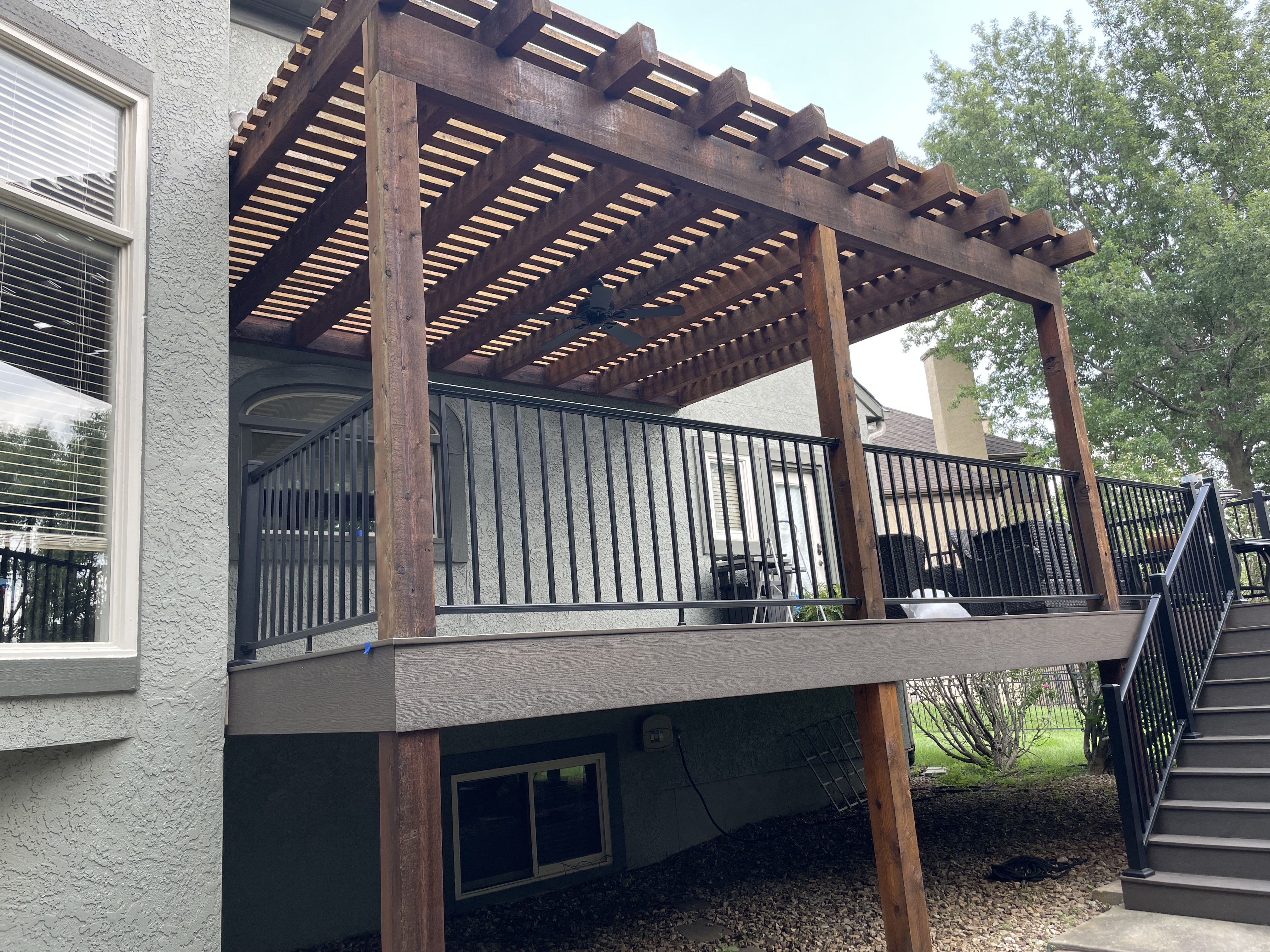 Brown pergola staining by better painting 6 Brown pergola staining by better painting 6
