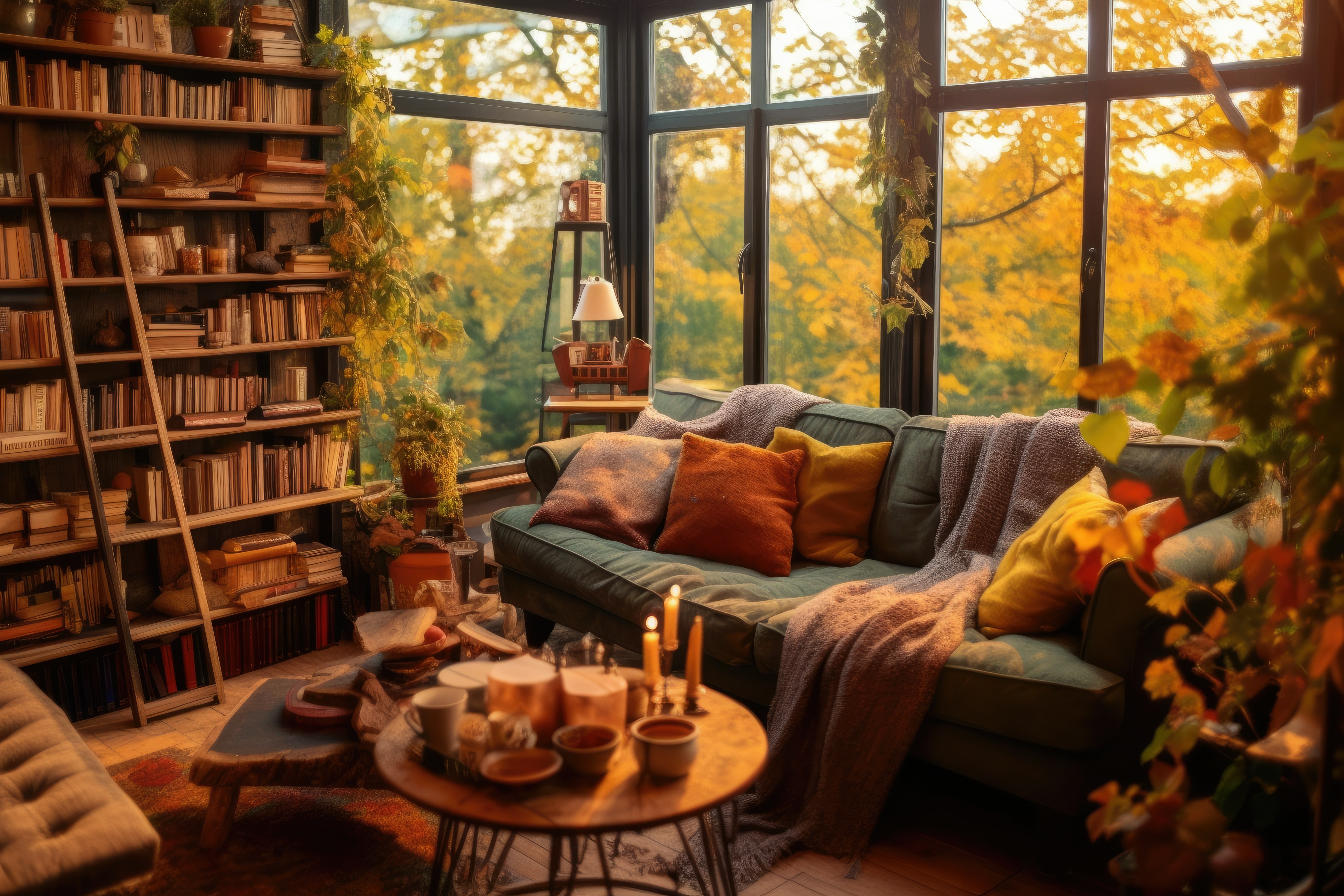 reading nook, zone of joy, cosy, autumn, nurturing soul