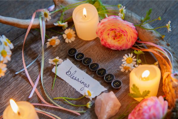 A beautiful home altar created with a workbook A beautiful home altar created with a workbook