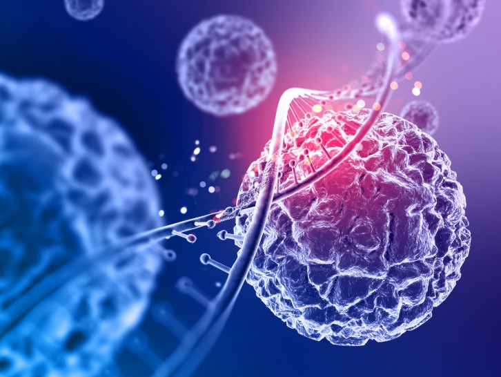 3d medical background with virus cells and DNA strand 3d medical background with virus cells and DNA strand