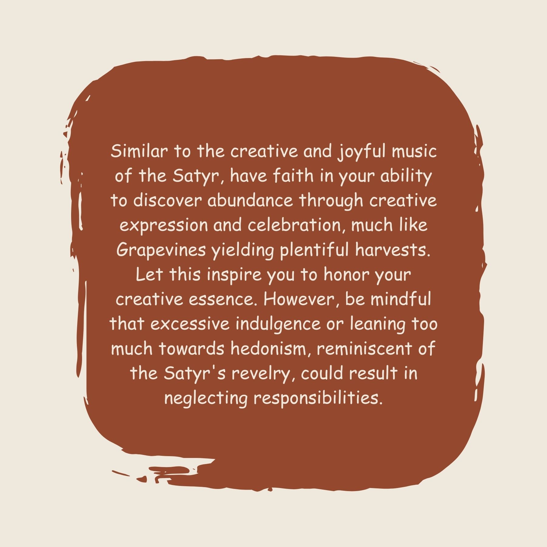 Satyr & Grapevine Card Text