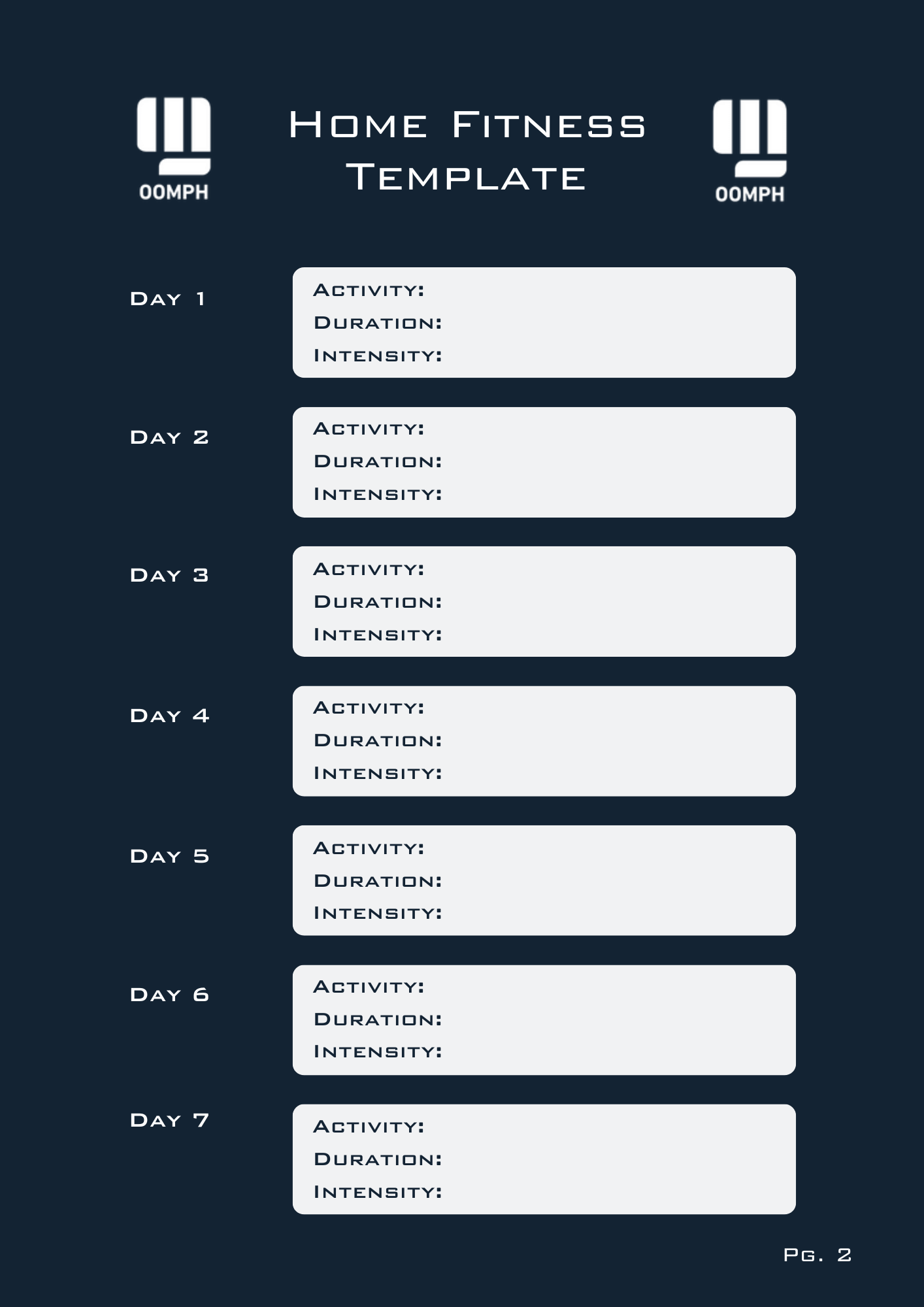 Oomph Fitness: Workout Template