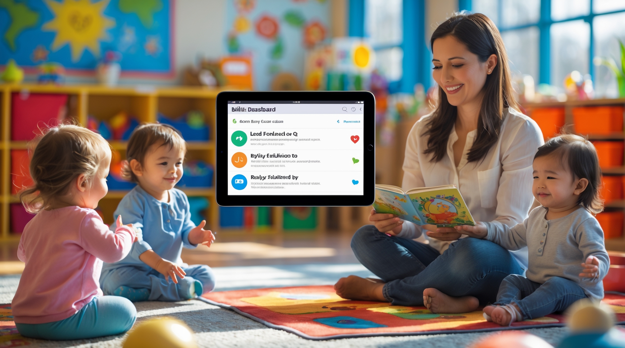 childcare owner with kids
