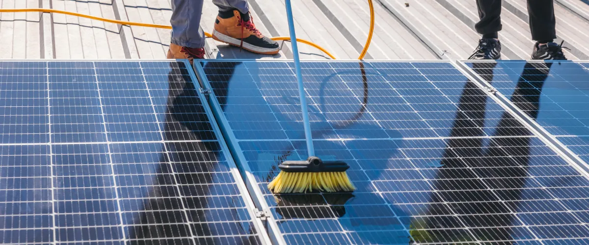 Solar panel cleaning done by Trash Can Cleaning Company Arizona.