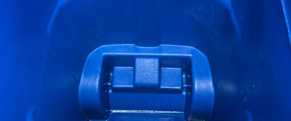 Multiple residential trash cans prepared for professional cleaning service Multiple residential trash cans prepared for professional cleaning service