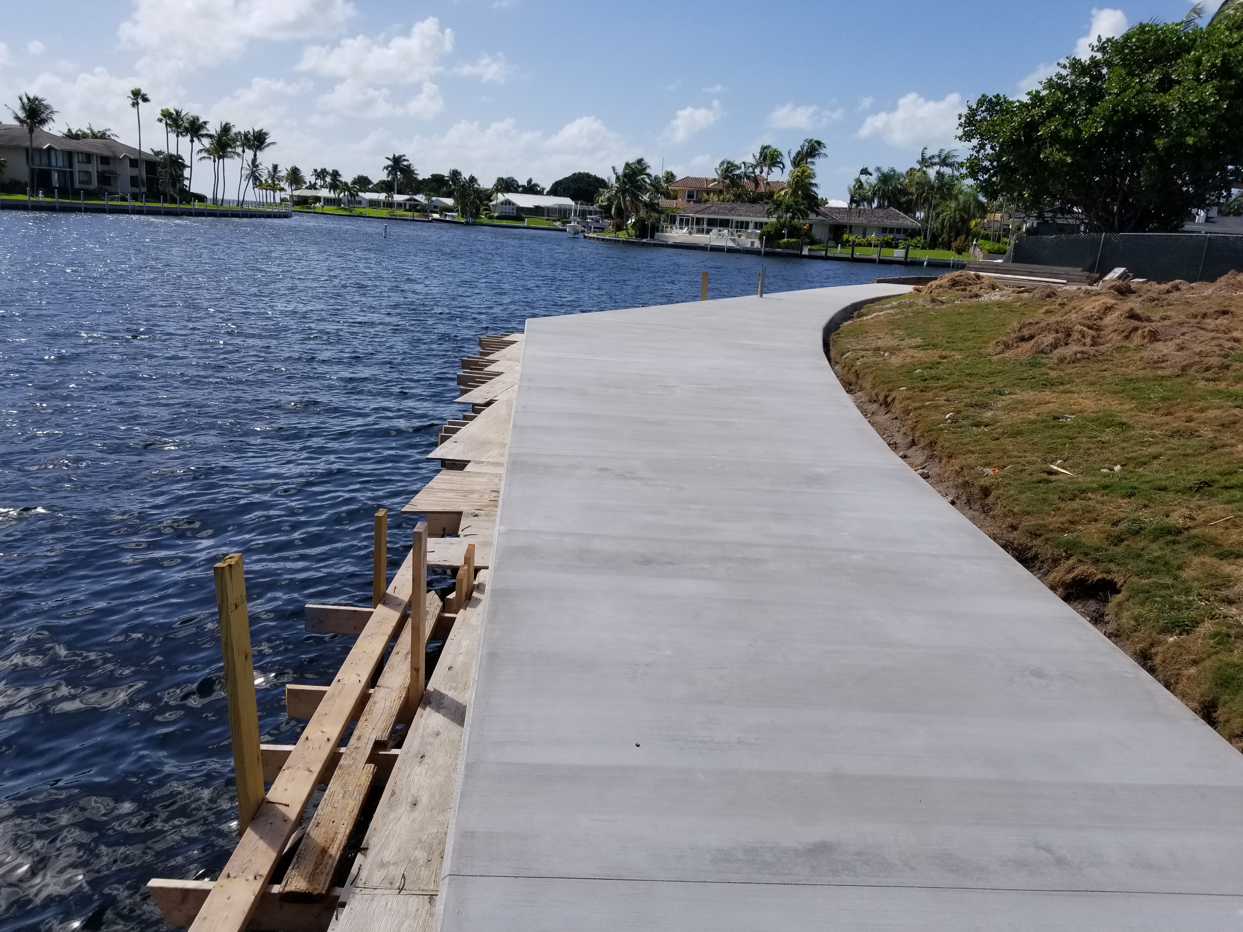 Waterfront dock after transformation - completed reinforced concrete