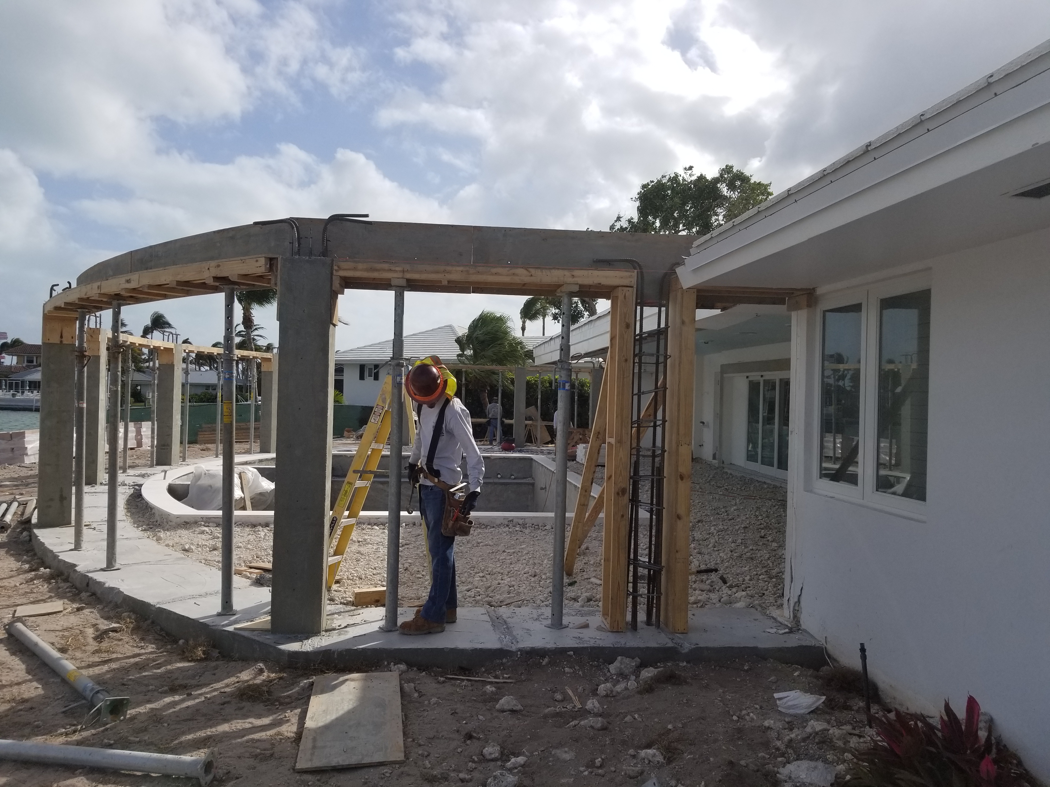 Pergola construction side view