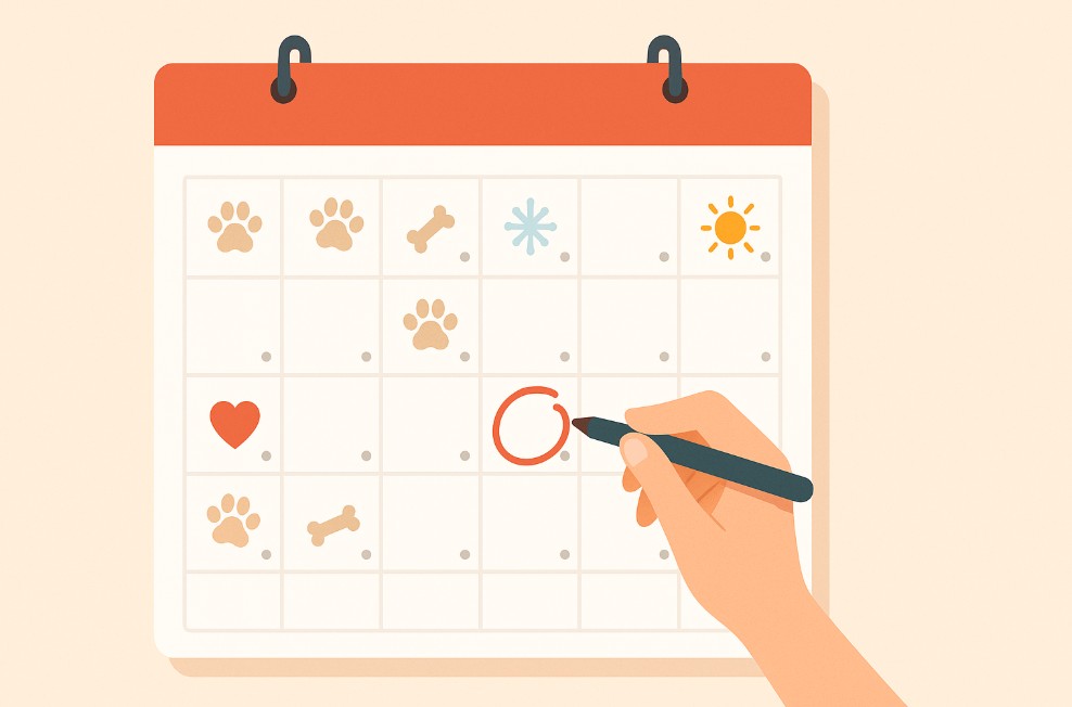calendario planejamento para pet shops