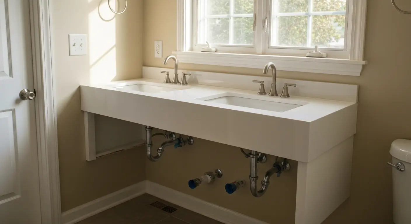 Bathroom vanity installation