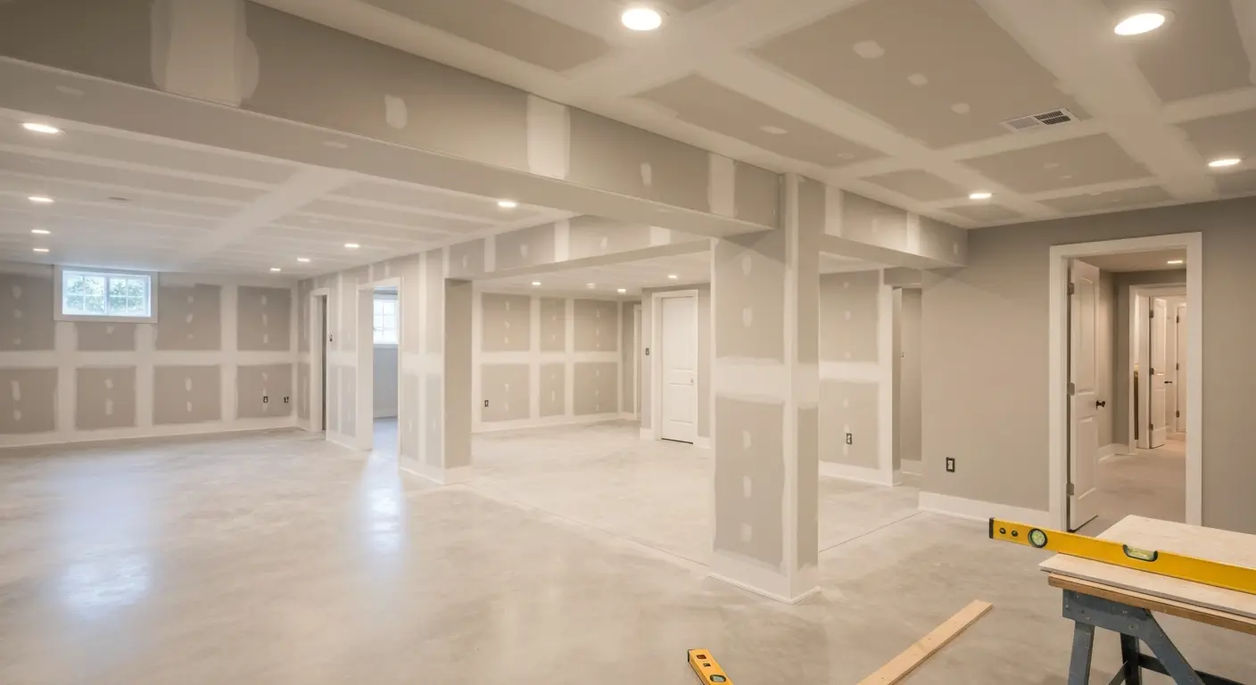 Finished basement in Centreville home