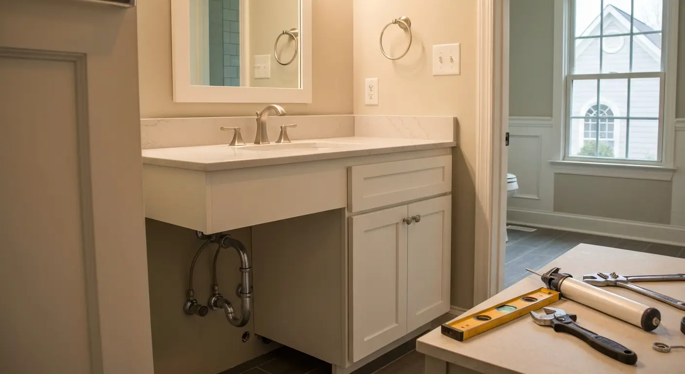 Bathroom vanity installation