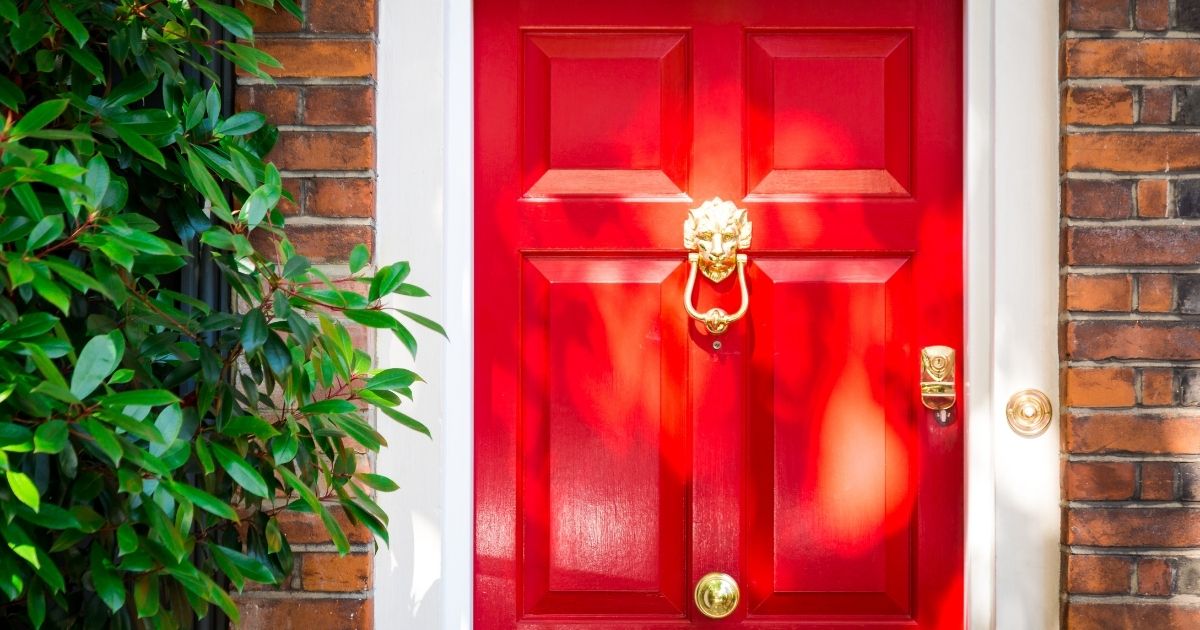 bold red front door
