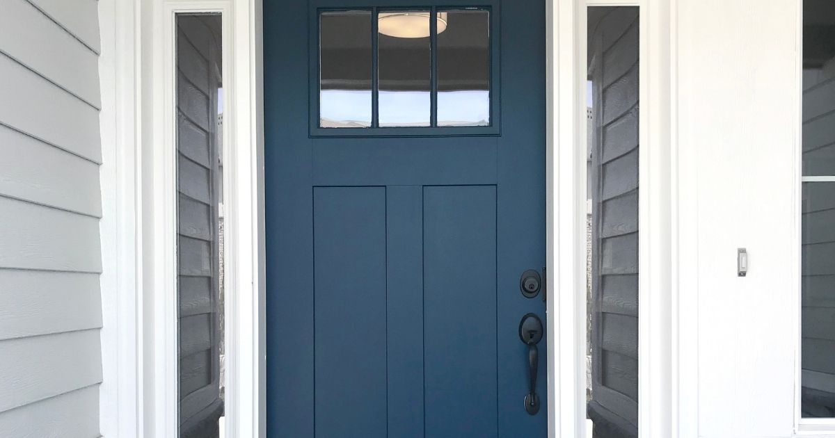 navy blue front door