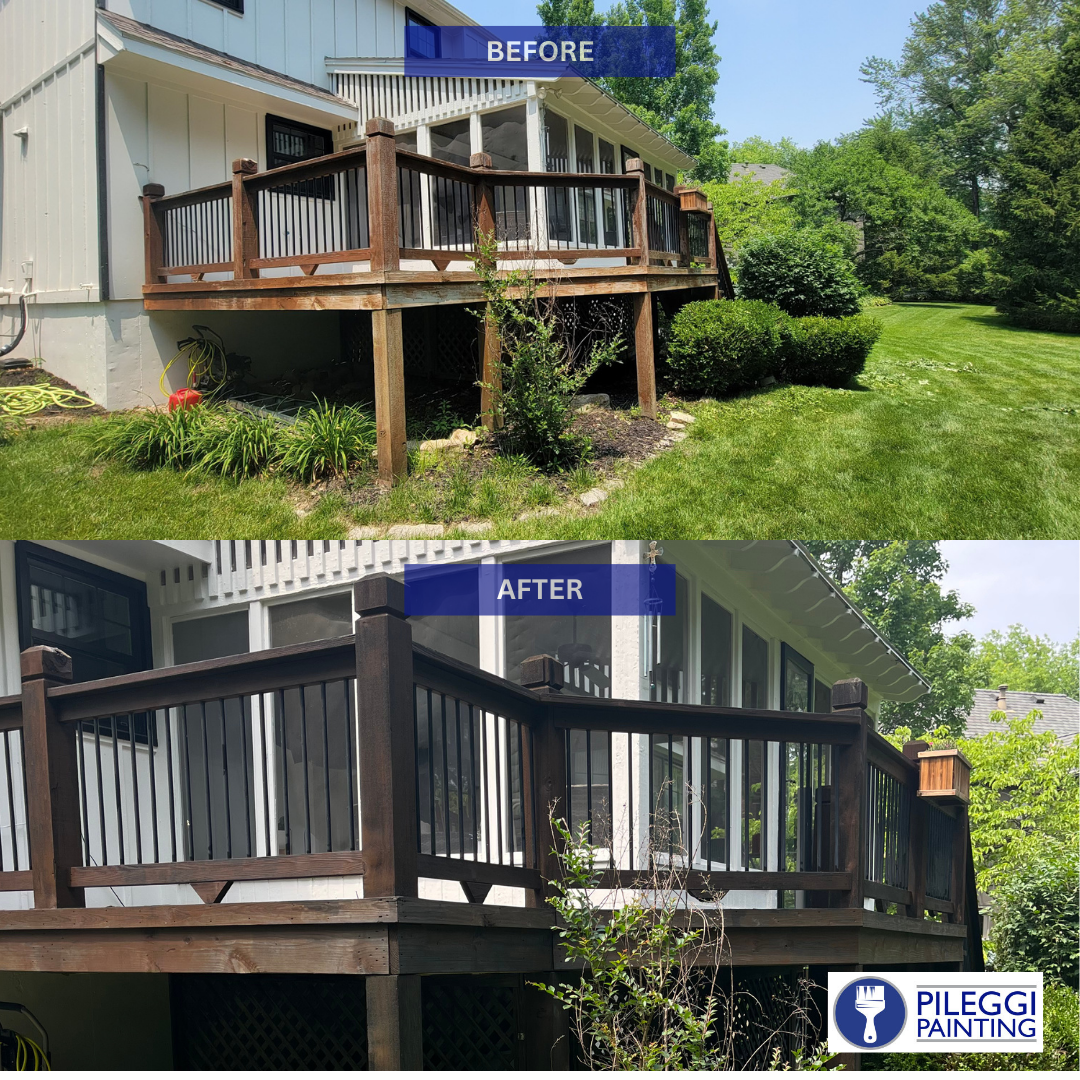 Before and after house painting brown and black -pileggi painting Before and after house painting brown and black -pileggi painting