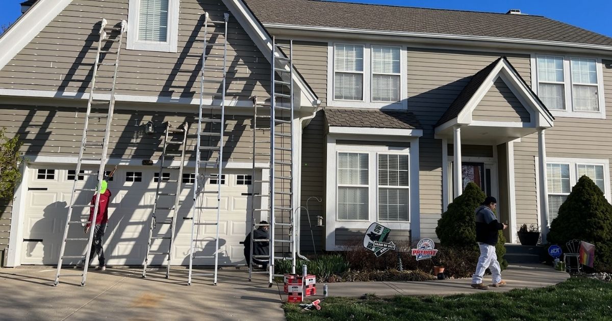 pileggi painting crew doing exterior job pileggi painting crew doing exterior job