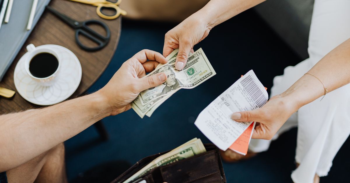 paying money and giving receipt paying money and giving receipt