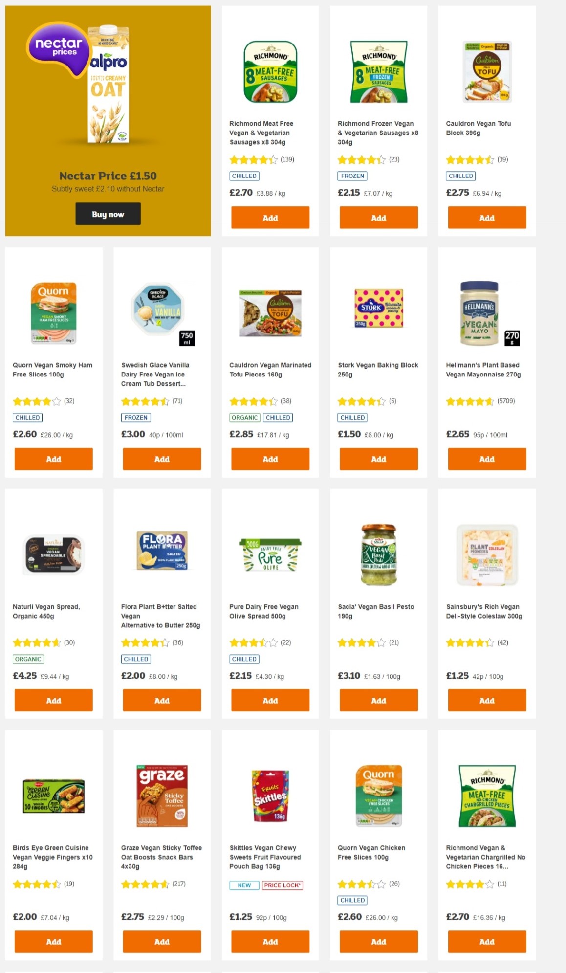 upf ultra processed food sainsburys vegan