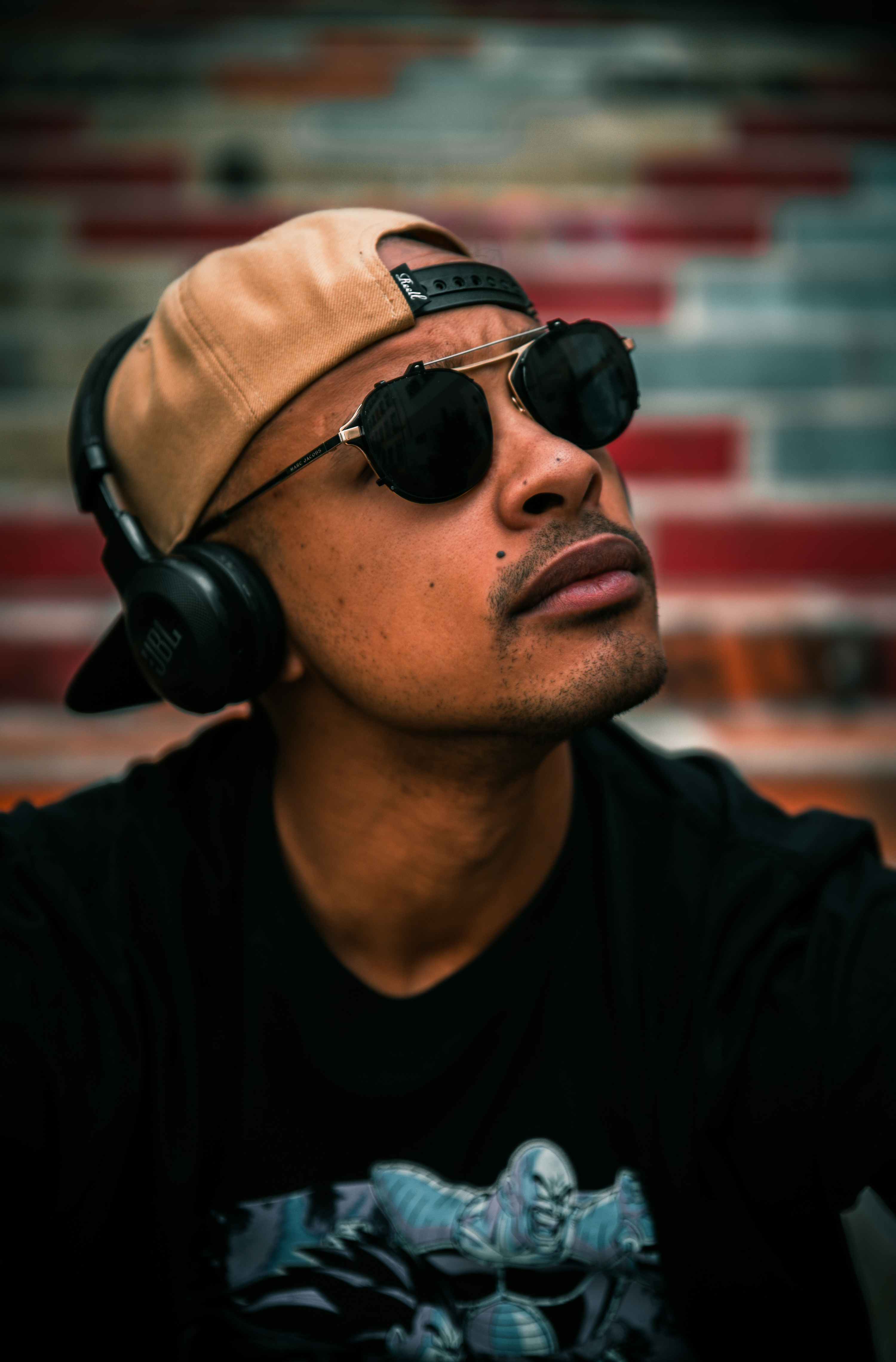 Man wearing headphones