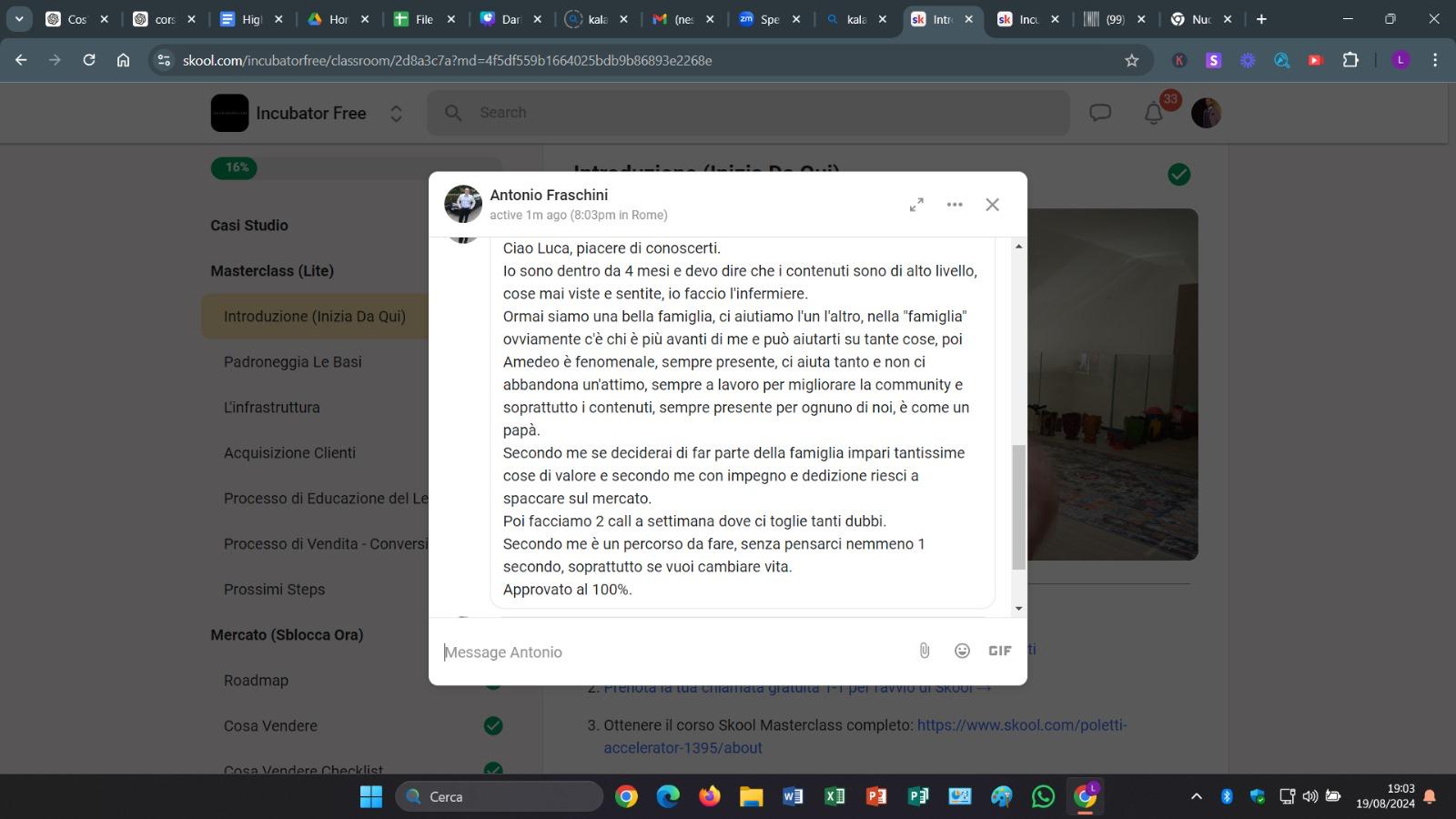 Screenshot commento