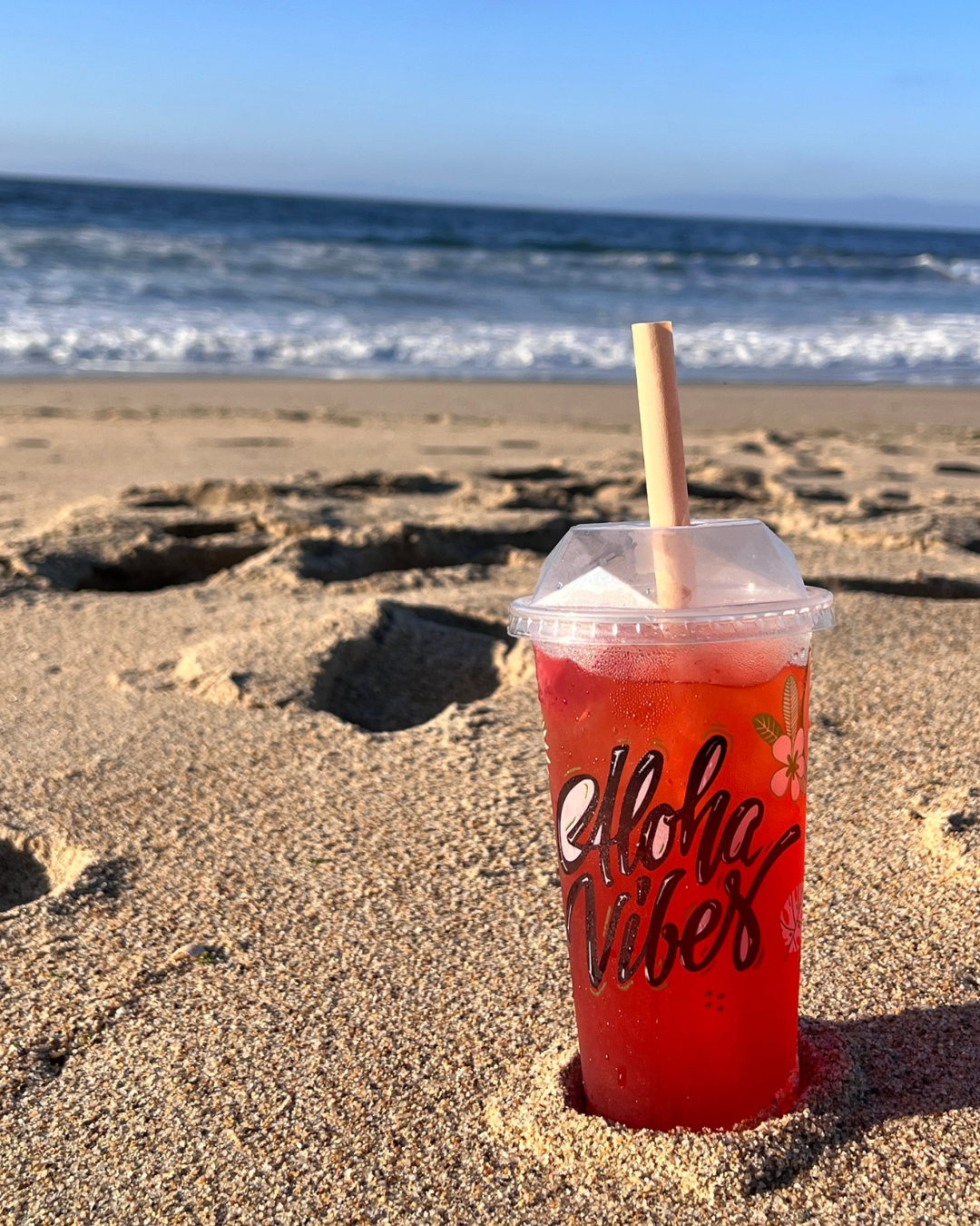 Tropical boba drinks by Seaside, CA Beach