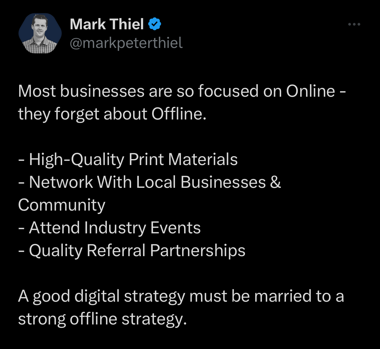 Offline vs Online - Mark Thiel (X)