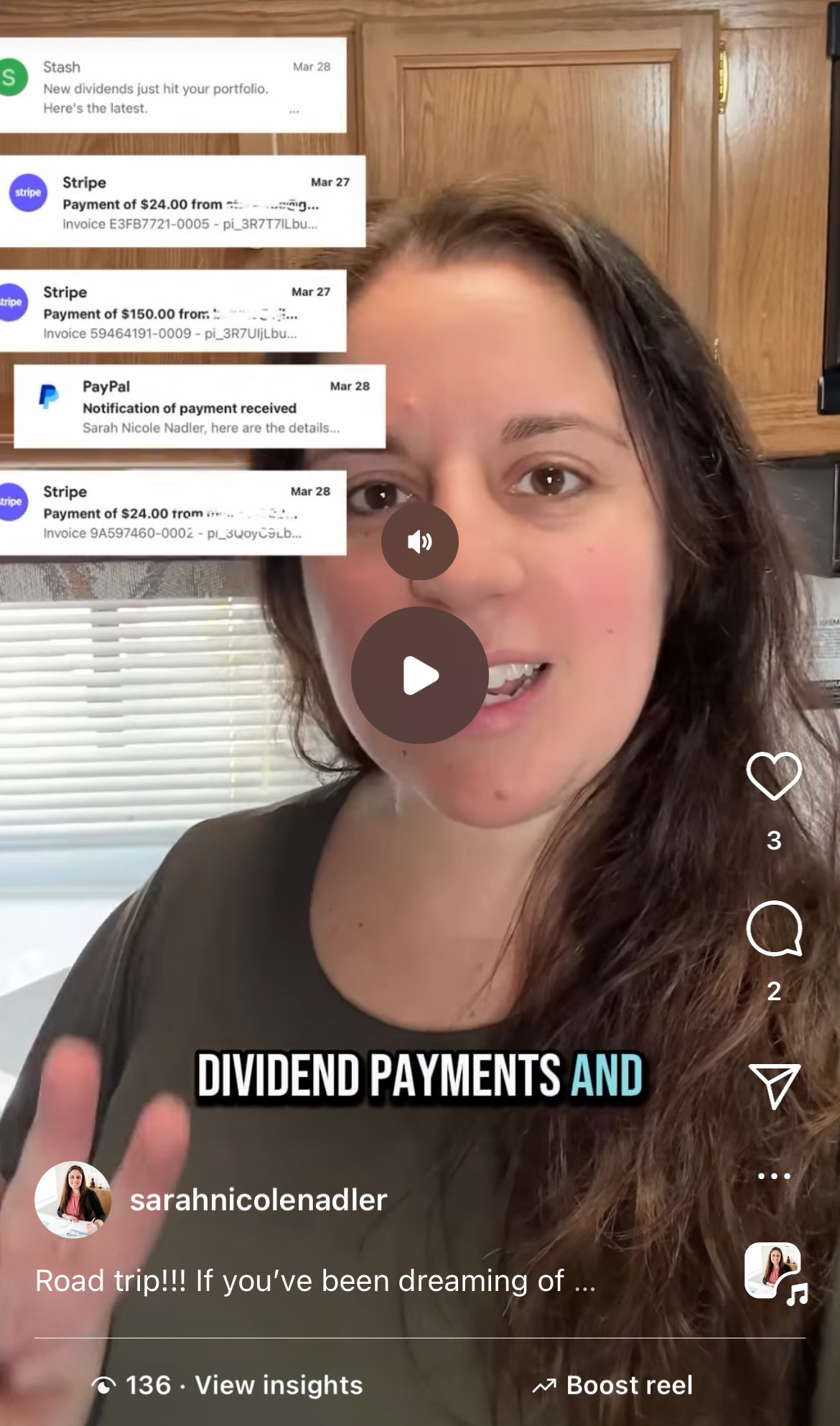dividends hitting my bank while on the road
