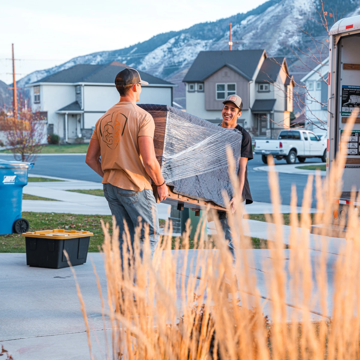 Professional movers at work