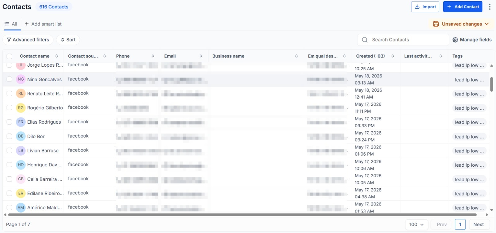 Base de contatos do GHL preenchida automaticamente com origem, data e marcadores
