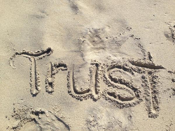 Trust written in sand. Trust written in sand.