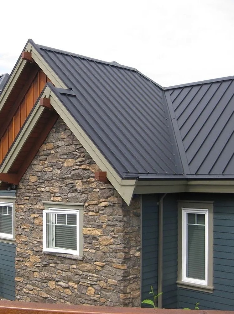 a grey metal roofing