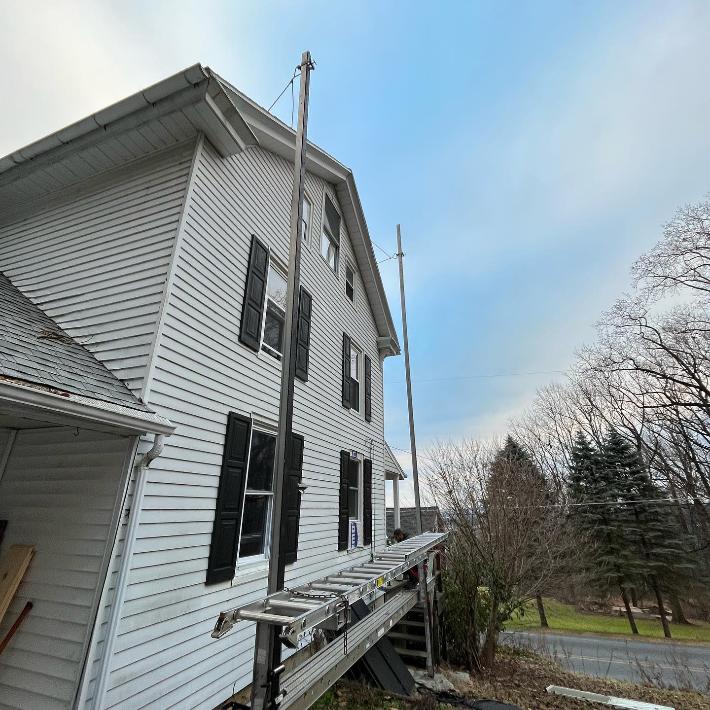 a white fiber cement siding