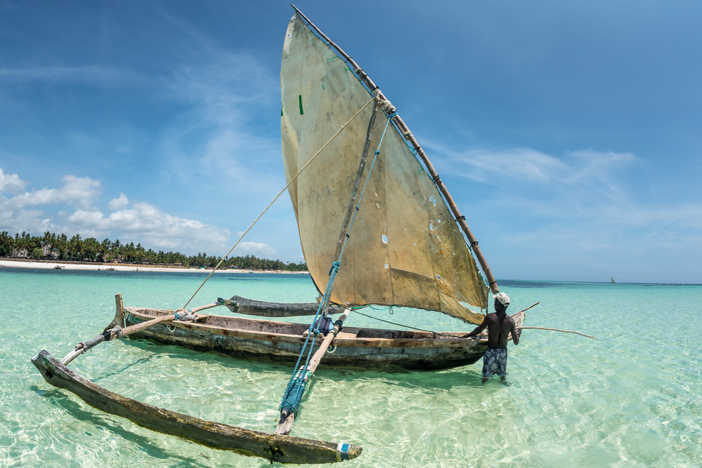 Strand mit Segler Strand mit Segler