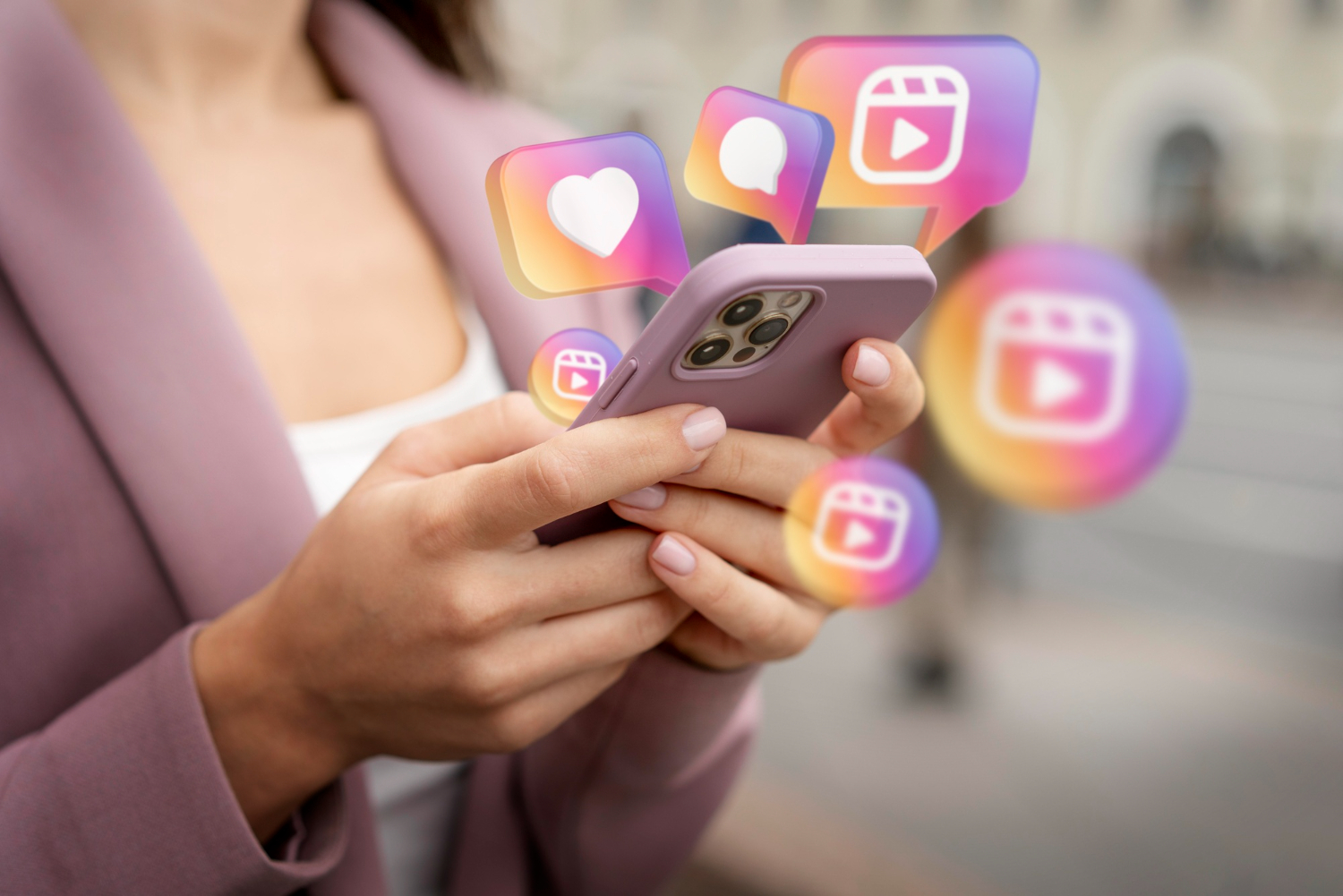 woman using instagram woman using instagram
