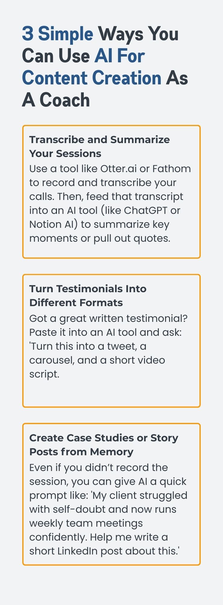 3 Simple Ways You Can Use Al For Content Creation As A Coach 3 Simple Ways You Can Use Al For Content Creation As A Coach