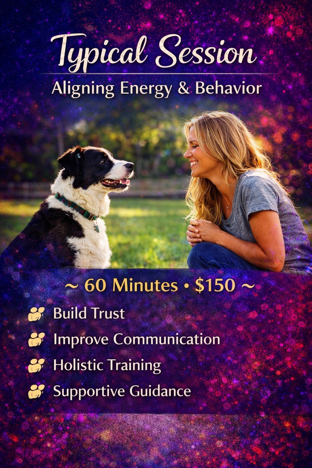 🐾 Typical Session (60 Minutes)