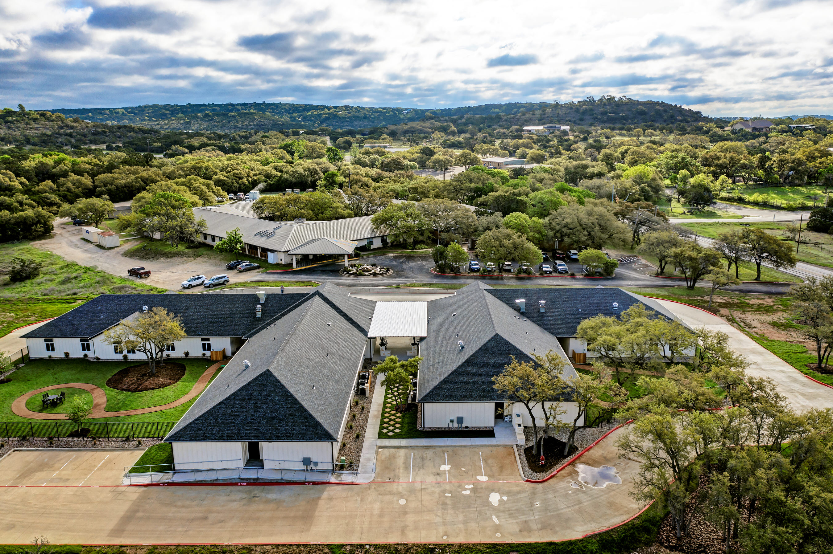 Arial photo of the Symphony of Wimberley facility. Arial photo of the Symphony of Wimberley facility.