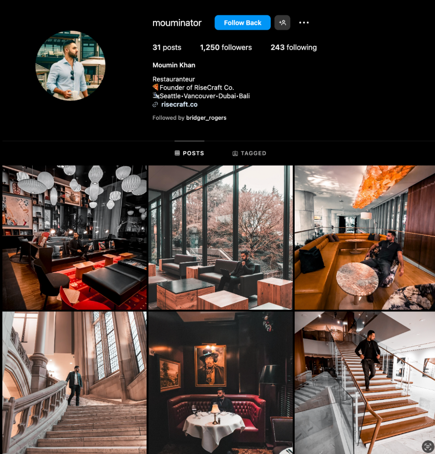 Moumin’s Instagram profile