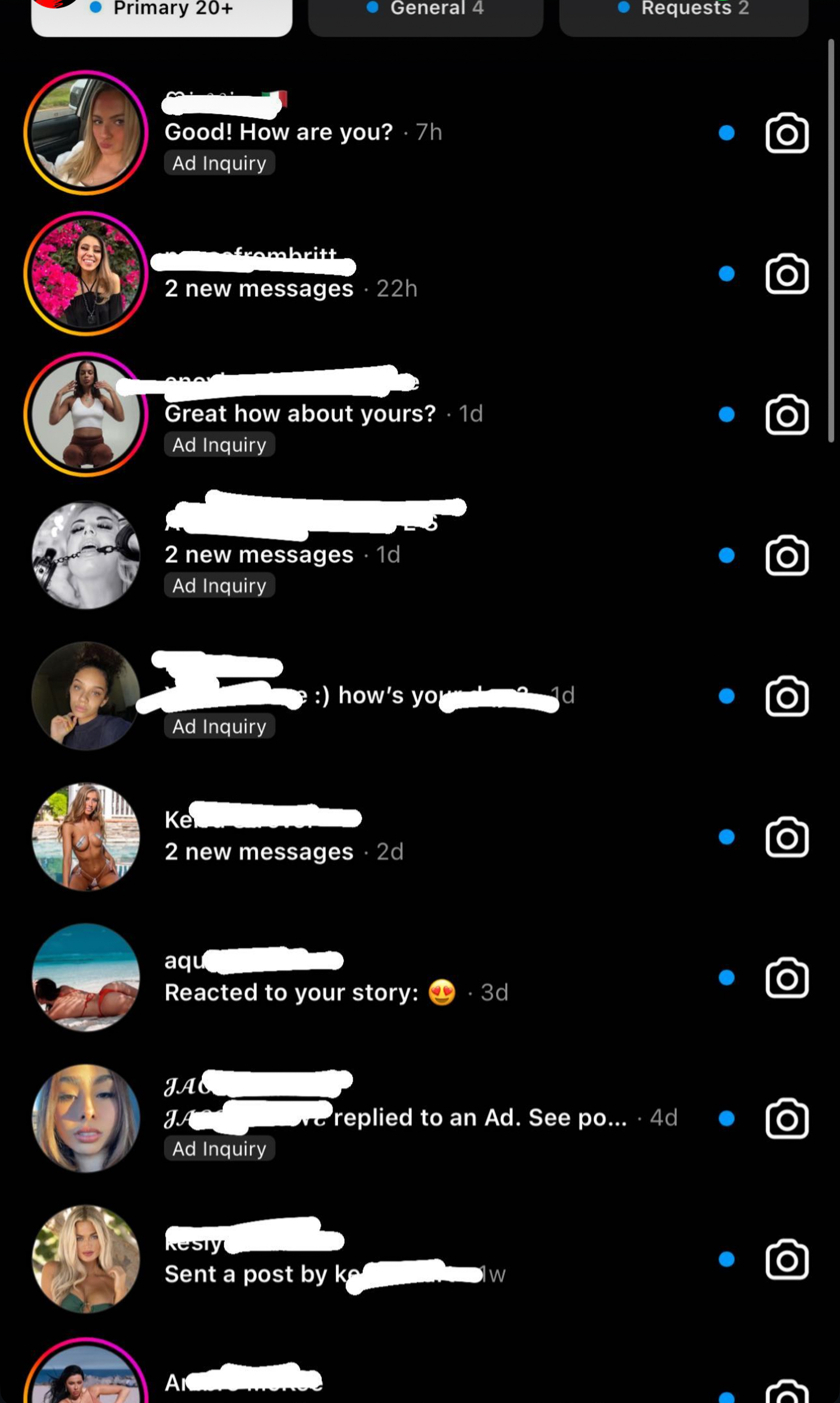Real Instagram DM inbox proof