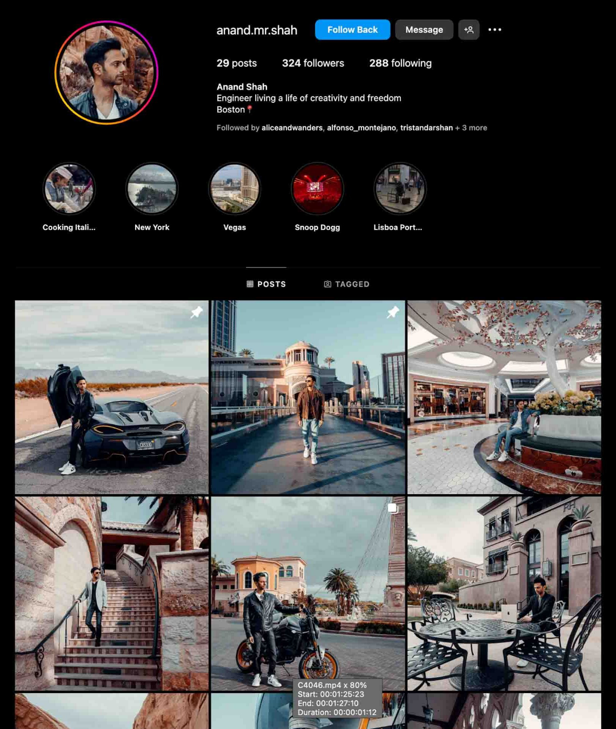 Anad’s Instagram profile