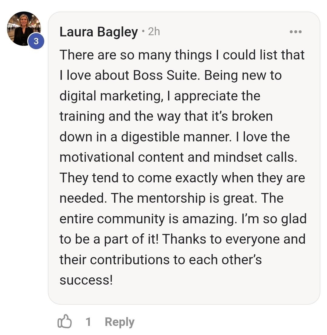 Boss Suite member review screenshot two