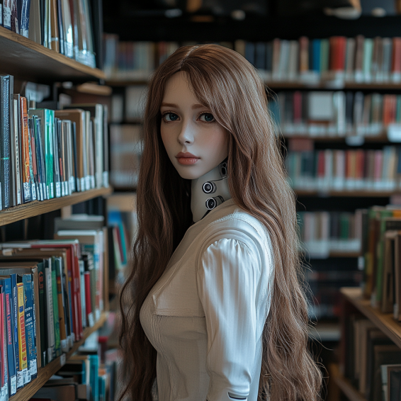 Robot assisting with customer inquiries in a bookshop