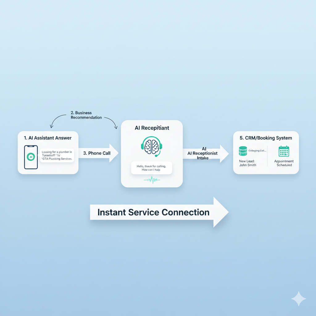 AI-driven discovery funnel from assistant recommendation to AI receptionist intake AI-driven discovery funnel from assistant recommendation to AI receptionist intake