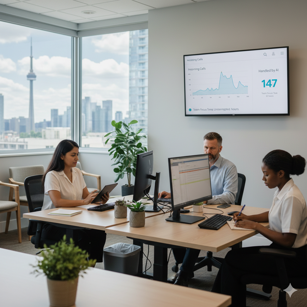 Voice AI supporting a Canadian team by handling calls and improving productivity
